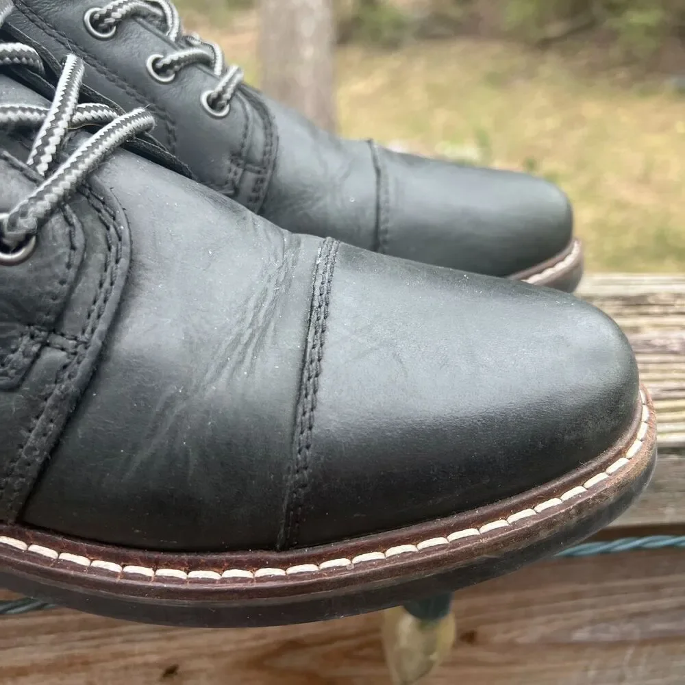 BUCKLE OUTPOST MAKERS BLACK LEATHER EVERET BOOTS SIZE 10.5